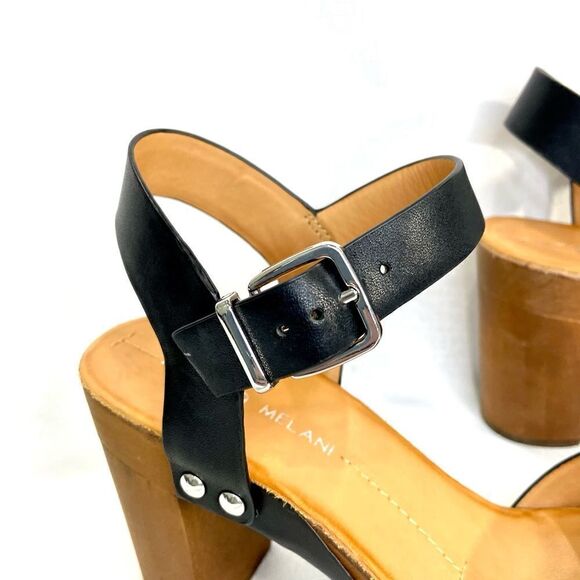 Antonio Melani Leather Block Heeled Platform Sandals Size 9 Catalyni - Picture 2 of 13